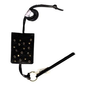 HOBO Black Leather Grommet Card Holder Wallet